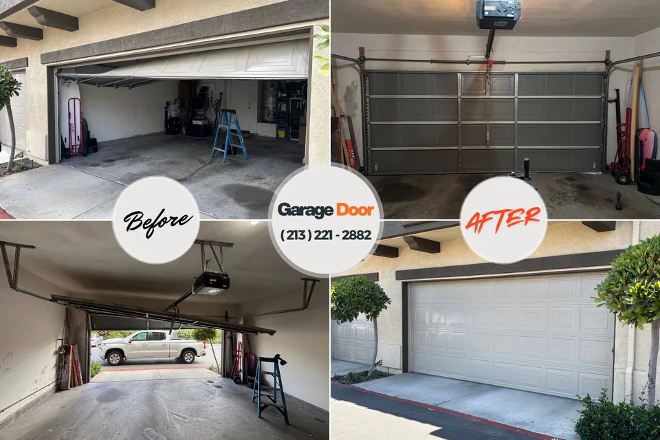 Before and after: garage door repair Bigfork, MT